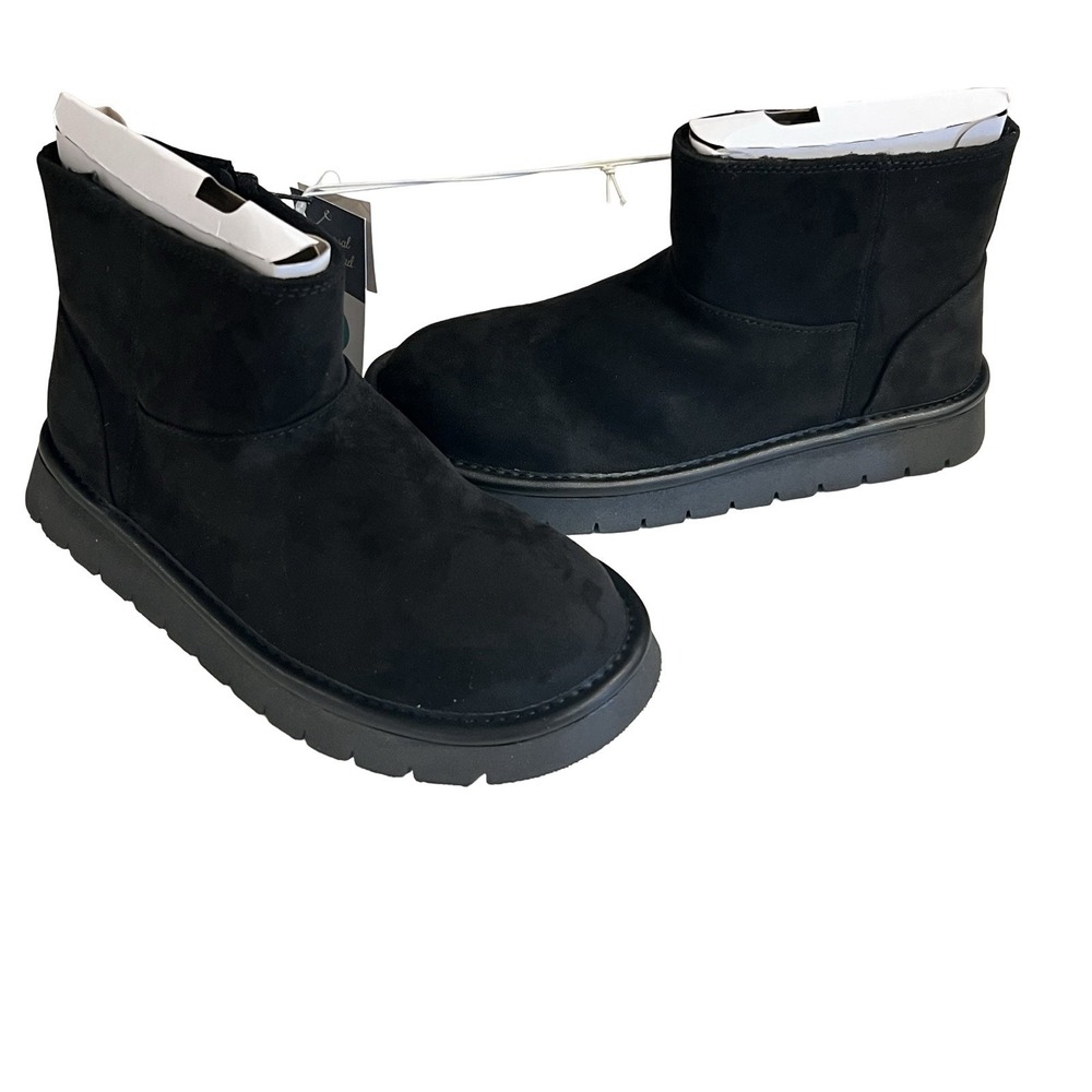 Women May Faux Suede Booties‎ Memory Foam Insole Universal Thread Black SZ 8